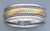 14k Gold 8mm Tri-color candy strip Design Comfort Fit Wedding Band