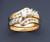 14k Yellow Gold 11mm Wide and With 0.75ct Diamond Lady's Bridal Wedding Ring Set