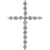 14k White Gold 3/4 ct 24mm Tall Diamond Cross Pendant