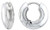 Sterling Silver Huggie Earrings Doughnut-shaped Polished Finish, 15/16 inch