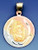 14k Tri Color Gold 34.3mm Medal Of Virgin Mary.