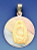 14k Tri Color Gold 29.4mm Medal Of Virgin Mary.