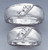 14k White Gold Two 9.1mm Matching Mens's And lady's Wedding Bands With 3 Diamonds