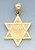 14k Gold 26.1mm  Star Of David Charm With Menorah In The Center