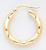 14k Gold Italian 35.47mm Hoop Earrings With Twist Design