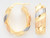 14k Gold Italian 23.5mm Hoop Earrings With Tri Color Circle D