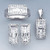14k White Gold Pendant, Ring And Earrings Set With Cubic Zirconia --7204