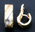 14k Tri-color Gold 22.7mm Huggies Earring.