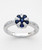 White Gold Ring With Flower Shape Sapphire 0.54 Ct And