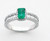 14K White Gold Natural Colombian Emerald Diamond Ring