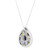 14k White Gold  0.35 Diamond and Multi Color Sapphire Pendant