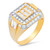 14K Yellow Gold Men'S Ring 17.1mm Wide And 0.9Ct. Cubic Zirconia