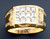 14K Yellow Gold Men'S Ring 13.4mm Wide And 0.8Ct. Cubic Zirconia