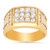 14K Yellow Gold Men'S Ring 13.4mm Wide And 0.8Ct. Cubic Zirconia