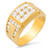 14K Yellow Gold Men'S Ring 13.4mm Wide And 0.8Ct. Cubic Zirconia