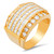 14K Yellow Gold Men'S Ring 17mm Wide And 2.5Ct. Cubic Zirconia