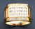 14K Yellow Gold Men'S Ring 15.2mm Wide And 1.1Ct. Cubic Zirconia