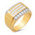 14K Yellow Gold Men'S Ring 15.2mm Wide And 1.1Ct. Cubic Zirconia