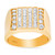 14K Yellow Gold Men'S Ring 14.8mm Wide And 0.9Ct. Cubic Zirconia