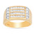 14K Yellow Gold Men'S Ring 12.8mm Wide And 1.3Ct. Cubic Zirconia