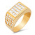 14K Yellow Gold Men'S Ring 12.8mm Wide And 0.6Ct. Cubic Zirconia