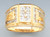 14K Yellow Gold Men'S Ring 13.1mm Wide And 0.3Ct. Cubic Zirconia