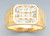 14K Yellow Gold Men'S Ring 11.6mm Wide And 0.6Ct. Cubic Zirconia