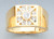 14K Yellow Gold Men'S Ring 11.9mm Wide And 0.5Ct. Cubic Zirconia