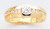 14K Yellow Gold Men'S Ring 7.5mm Wide And 0.6Ct. Cubic Zirconia