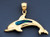 14k  Gold 24.73mm  Dolphin Pendant With Inlaid Opal