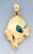 14k Gold Sunfish Pendant With Inlaid Opal