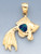 14k Yellow Gold Fish Pendant With Inlaid Opal