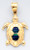 14k Gold 31mm Turtle Pendant With Inlaid Opal