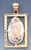 14k Tri Color Gold 43.6mm Diamond Cut Square Our Lady Of Guadalupe Pendant