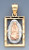 14k Tri Color Gold 26.2mm Diamond Cut Square Our Lady Of Guadalupe Pendant