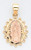 14k Tri Color Gold  26.19mm by 14.94mm  Diamond Cut Our Lady Of Guadalupe Charm