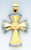 14k Yellow Gold 41mm Two Color Cross Pendant