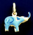 14k Gold 19mm High Enamel Elephant Charm