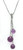 14k White Gold Tree Strand Drop Genuine Round Amethyst Stone Necklace