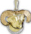 14k Tri-gold Aries Charm (pendant)