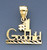 14k Gold #1 God Child Charm Block Font