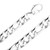 18k White Gold Handmade Figaro Chain 9.8mm Wide And 28 Inches