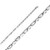 18k White Gold 2.5mm Fancy Handmade Link Chain 30 Inches
