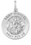 14k White Gold 15MM Inch Italian Round Saint Michael Medal