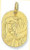 14k Gold Italian Oval Baptism Charm