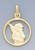 14k Gold 22mm Italian Round Angel Pendant