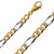 14k Two Tone Hand Made Gold Chain 8.8mm Wide 26 Inches