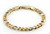 18k Gold  Two Tone Hand Made Figaro Bracelet 8.3mm Wide 7 Inches