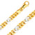 18k Two Tone Hand Made Figaro Gold Chain 8.3mm Wide 24 Inches