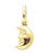 14k Gold Italian Moon Pendant 9.0mm